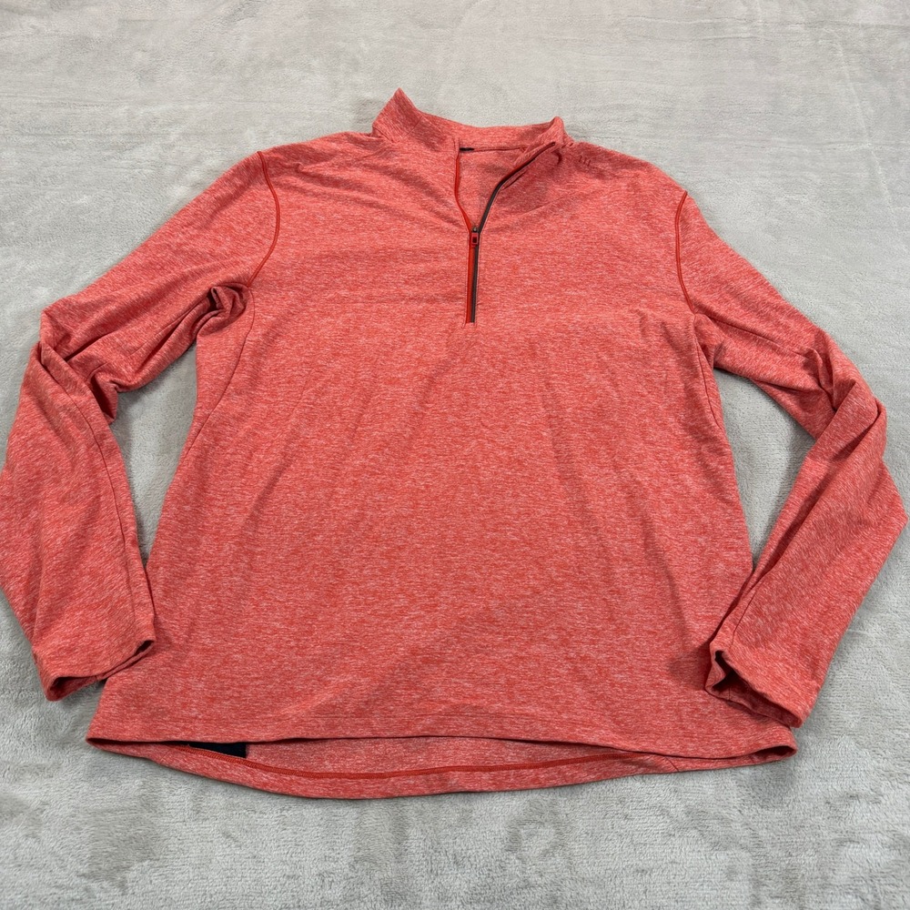 Lululemon Mens Large Metal Vent Tech 1/4 Zip 2.0 Red Heathered Pullover Running